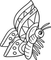 Spring Butterfly Isolated Coloring Page for Kids vector