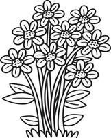 Spring Flowers Isolated Coloring Page for Kids vector