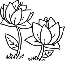 Spring Flower Isolated Coloring Page for Kids vector