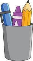 Cup of Pencil Cartoon Colored Clipart Illustration vector