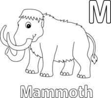 Mammoth Alphabet ABC Isolated Coloring Page M vector