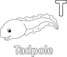 Tadpole Animal Alphabet ABC Isolated Coloring T vector