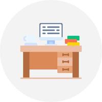 Office Desk Creative Icon Design vector