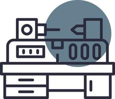 Lathe Machine Creative Icon Design vector