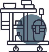 Cleaning Cart Creative Icon Design vector