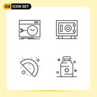 4 Creative Icons Modern Signs and Symbols of admin gujjia software money health Editable Vector Design Elements