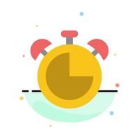 Alarm Clock Education Timer Abstract Flat Color Icon Template vector