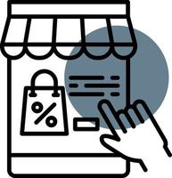 diseño de icono creativo de compras en línea vector