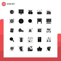 conjunto de 25 iconos modernos de la interfaz de usuario signos de símbolos para los elementos de diseño de vectores editables de jabón de baño de alimentos de activos de inversión