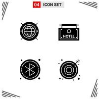 4 Icons Solid Style Grid Based Creative Glyph Symbols for Website Design Simple Solid Icon Signs Isolated on White Background 4 Icon Set vector