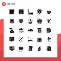 25 iconos creativos, signos y símbolos modernos de objetos, gadgets, teléfonos, comercio, computadoras, elementos de diseño vectorial editables vector