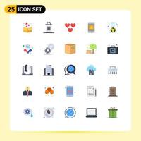 25 Flat Color concept for Websites Mobile and Apps hazard mail heart mobile application application Editable Vector Design Elements