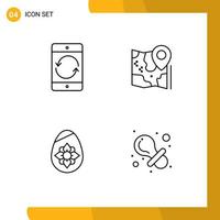 4 iconos creativos signos y símbolos modernos de dispositivos de destino de flecha pin elementos de diseño vectorial editables de pascua vector