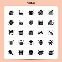 Solid 25 Tab Bar Icon set Vector Glyph Style Design Black Icons Set Web and Mobile Business ideas design Vector Illustration