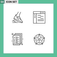 4 Universal Line Signs Symbols of fast source runner design document Editable Vector Design Elements