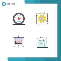 Pack of 4 creative Flat Icons of tone arrows workflow flow business Editable Vector Design Elements