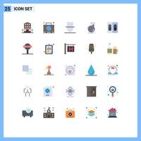Set of 25 Modern UI Icons Symbols Signs for ddos boom international bomb person Editable Vector Design Elements