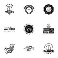 9 Black Happy Fathers Day Design Collection A set of twelve brown colored vintage style Fathers Day Designs on light background Editable Vector Design Elements