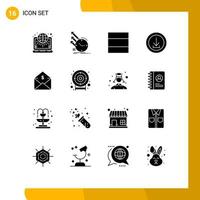 Group of 16 Solid Glyphs Signs and Symbols for dollar store regularities download apps Editable Vector Design Elements