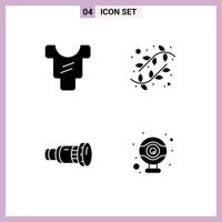 Set of Vector Solid Glyphs on Grid for baby camera buds nature media Editable Vector Design Elements