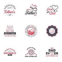 feliz día del padre apreciación vector texto banner 9 fondo negro y rosa para carteles volantes marketing tarjetas de felicitación elementos de diseño vectorial editables