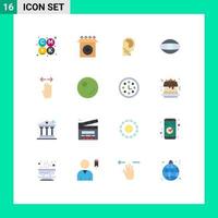 Set of 16 Modern UI Icons Symbols Signs for finger four manipulate vision face Editable Pack of Creative Vector Design Elements