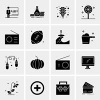 16 iconos universales de negocios vector ilustración de icono creativo para usar en proyectos relacionados con la web y dispositivos móviles