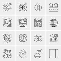 16 iconos universales de negocios vector ilustración de icono creativo para usar en proyectos relacionados con la web y dispositivos móviles