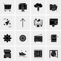 16 iconos universales de negocios vector ilustración de icono creativo para usar en proyectos relacionados con la web y dispositivos móviles