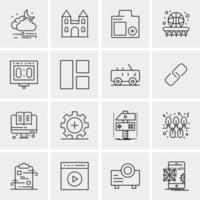 16 iconos de negocios universales vector ilustración de icono creativo para usar en proyectos relacionados con la web y dispositivos móviles