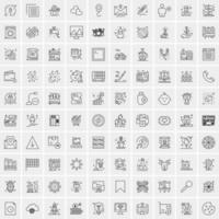 100 iconos de negocios para web y material impreso vector