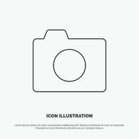 Camera Image Photo Basic Line Icon Vector