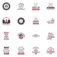 Happy fathers day 16 Black and Pink vintage retro type font Illustrator eps10 Editable Vector Design Elements