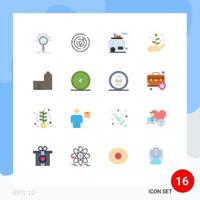 Set of 16 Modern UI Icons Symbols Signs for castle investment maze growth trailer Editable Pack of Creative Vector Design Elements