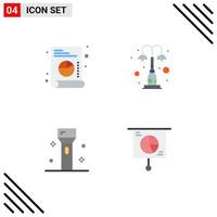 Group of 4 Modern Flat Icons Set for web electronics elements park products Editable Vector Design Elements