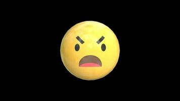 3d trötta ansikte gul emoji animering video