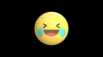3d flin vindögd ansikte gul emoji animering video