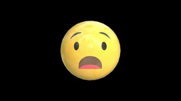 animation emoji jaune string visage fatigué 3d video