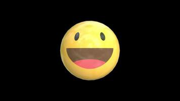 Animation emoji jaune visage souriant 3d video