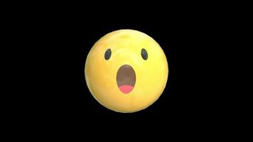 3D-Gesicht mit offenem Mund gelbe Emoji-Animation video