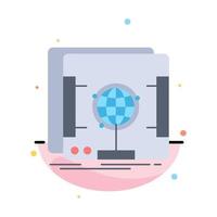 3d dimensional holographic scan scanner Flat Color Icon Vector