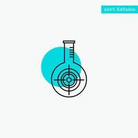 Chemical Flask Reaction Lab Target turquoise highlight circle point Vector icon