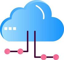 Cloud Share Computing Network  Flat Color Icon Vector icon banner Template