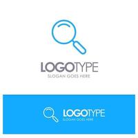 lupa general ampliar búsqueda logotipo de contorno azul con lugar para el eslogan vector