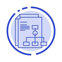 Presentation Graph Invoice Report Blue Dotted Line Line Icon vector