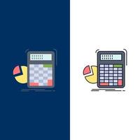 calculator calculation math progress graph Flat Color Icon Vector