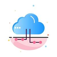 Cloud Share Computing Network Abstract Flat Color Icon Template vector