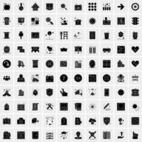 Set of 100 Business Solid Glyph icons vector