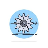 performance progress work setting gear Flat Color Icon Vector