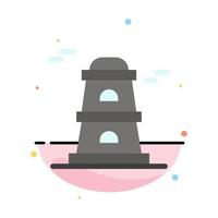 Observatory Tower Watchtower Abstract Flat Color Icon Template vector